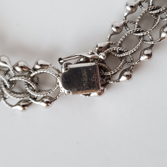 Vintage sterling ornate circle link bracelet - Picture 6 of 7